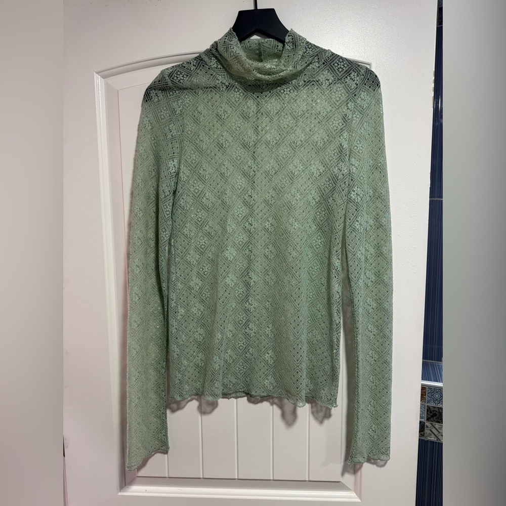 Free People Mint Lace Top